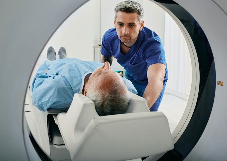 man having mri scan