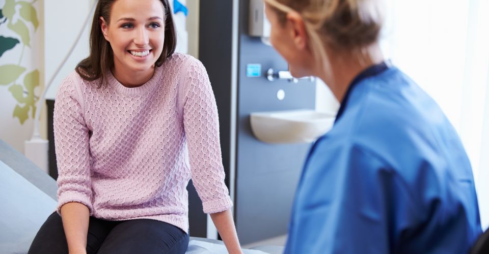 woman meets nurse