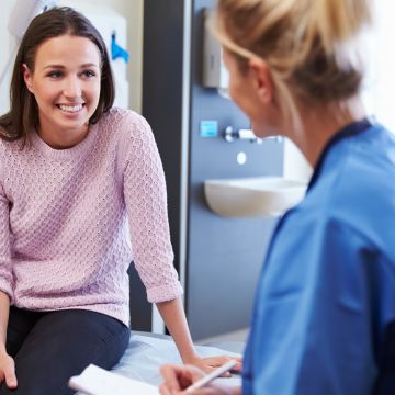 woman meets nurse