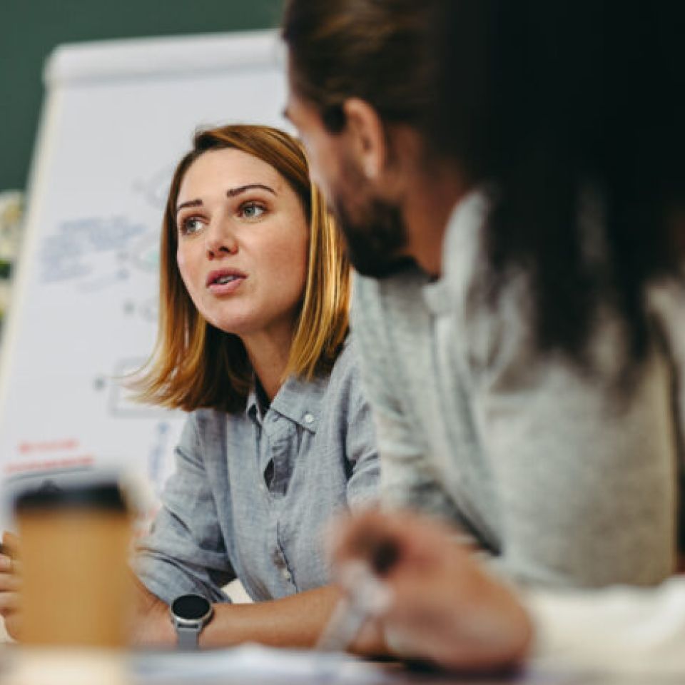 team discussing strategy