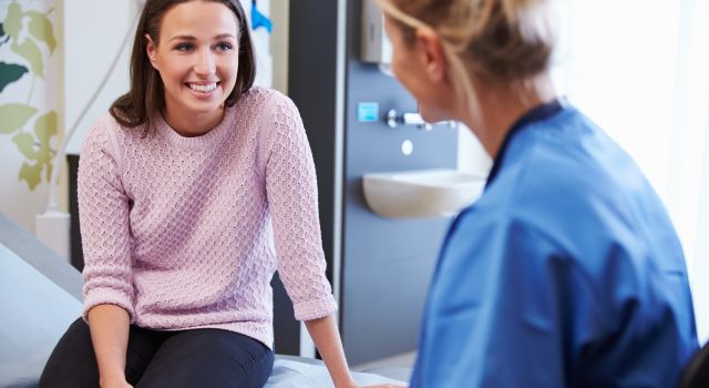 woman meets nurse