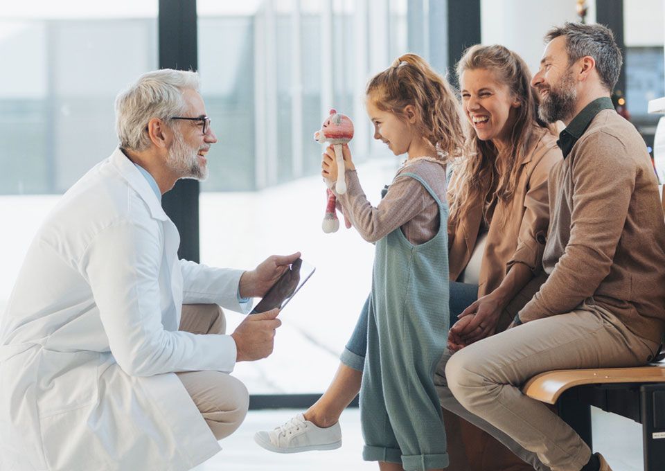 doctor meeting family waiting