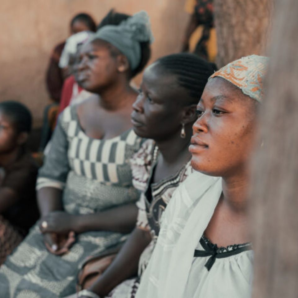 women listening Burkina Faso